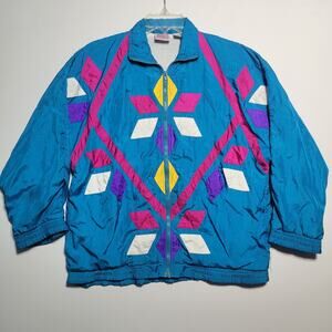 Vintage Rock Creek Casuals Colorblock 90s Windbreaker Jacket Size SMALL
